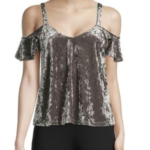 NWT Bagatelle Collection silver velvet top